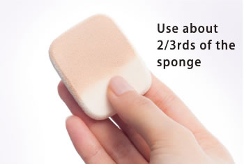 Use about 2/3rds of the sponge