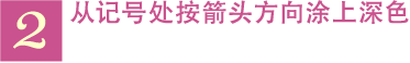 2 从记号处按箭头方向涂上深色。