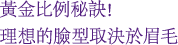 黃金比例秘訣！理想的臉型取決於眉毛