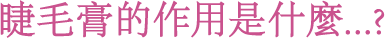 睫毛膏的作用是什麼...?