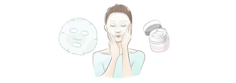 シートマスク、ジェルタイプの美容液のイメージ図