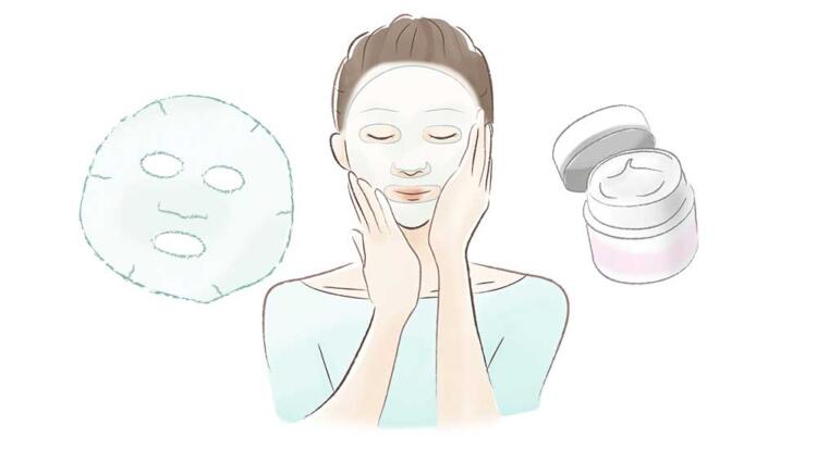 シートマスク、ジェルタイプの美容液のイメージ図