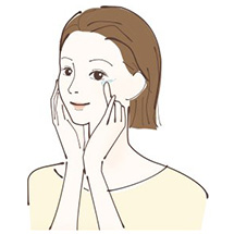 オールインワンジェルを部分用美容液として使用するイラスト